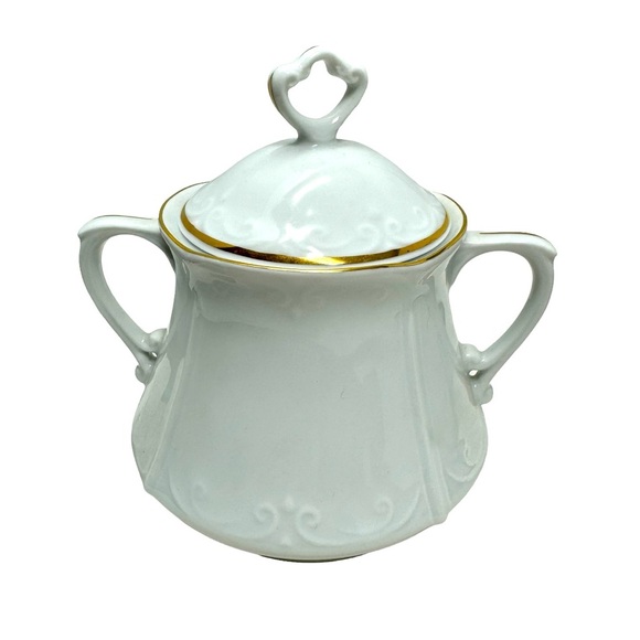 CHODZIEZ | White and Gold Porcelain Tea/Coffee Set | 25 Pieces - Picture 4 of 9